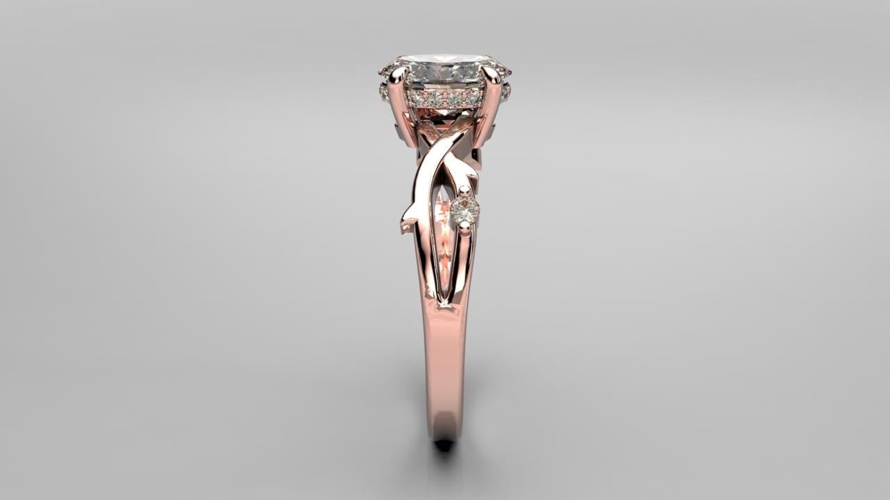 Diamond Engagement Ring with Twisted Gold Band